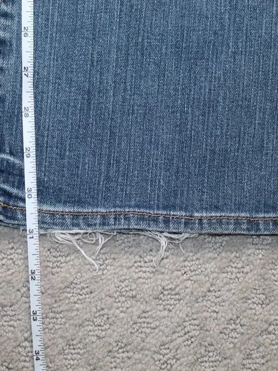 Vintage 90s GAP Jeans Womens 4 Blue Flare Leg Denim Made in USA Fades Fray - Picture 5 of 7